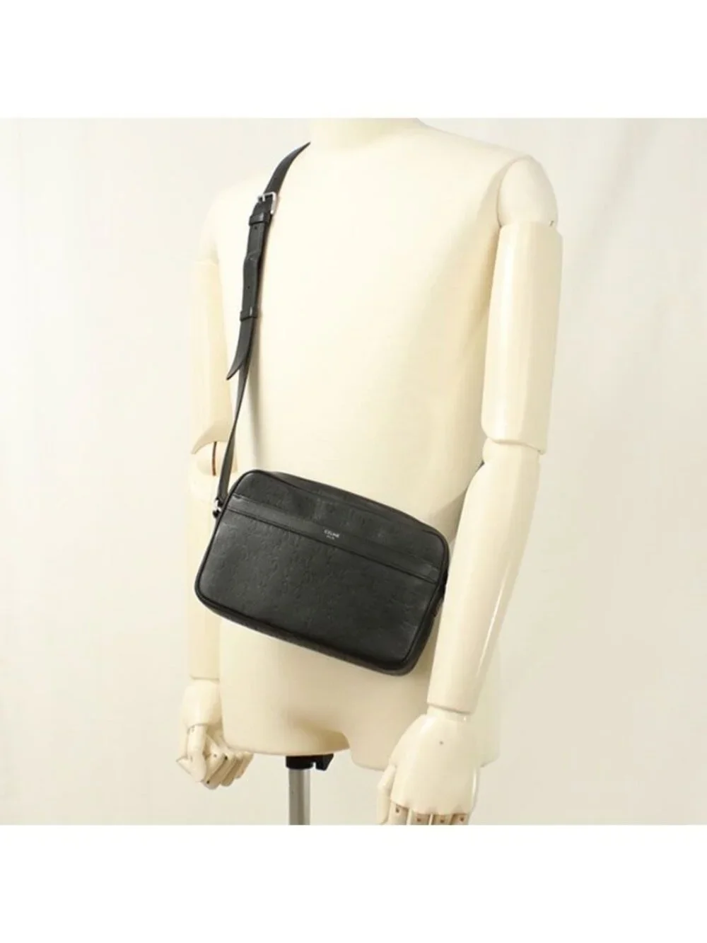 Celine Messenger Bag Embossed Triomphe Crossbody Calf